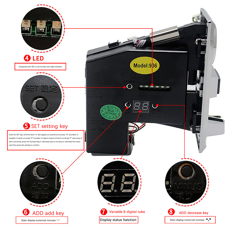 1Pc 616 Multi Coin Slot Accept - огляд і ціна Arcade Games Vending